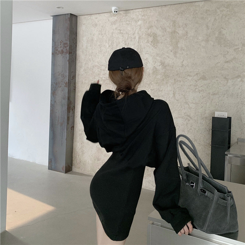 【dress】フード付き長袖ワンピースF8320