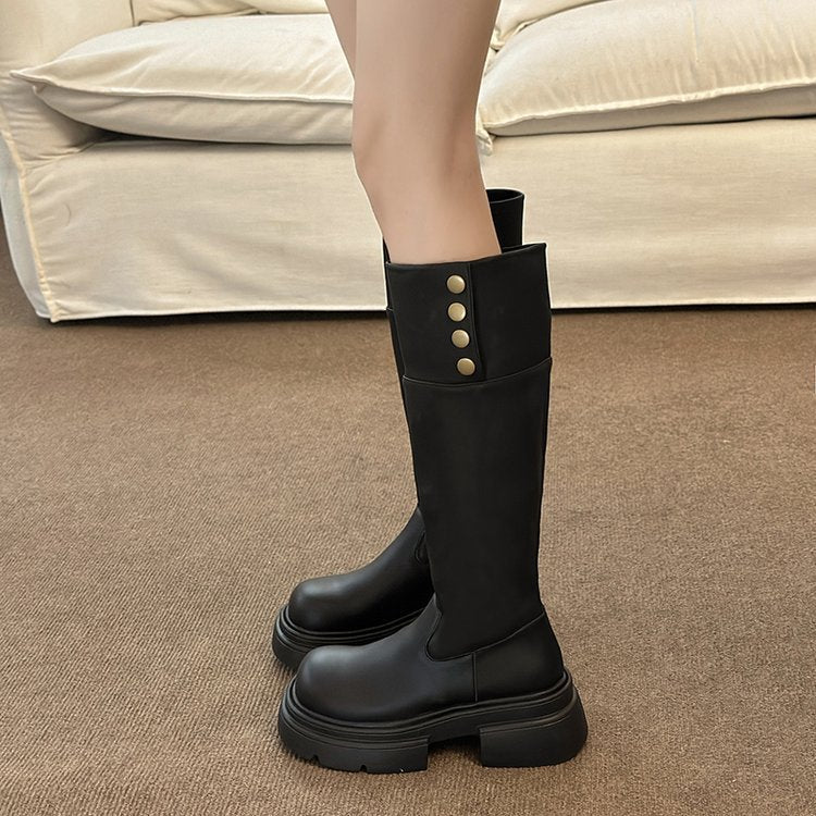 【shoes】2色厚底ブーツF8356