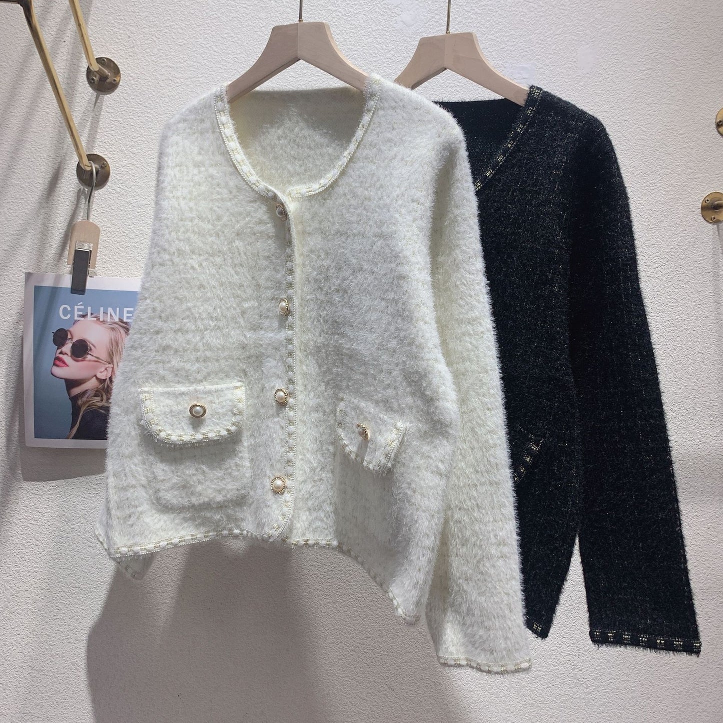 【outer】ラウンドネックニットカーディガンG23239