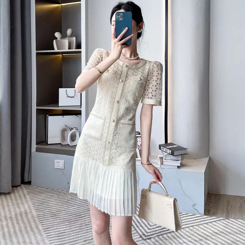 【dress】ファッションツイードデートワンピースG21693