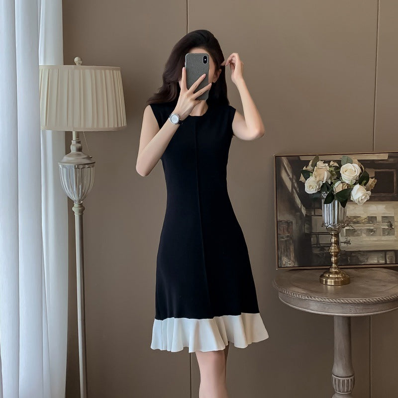 【dress】フリル体型カバーニットワンピースG21827