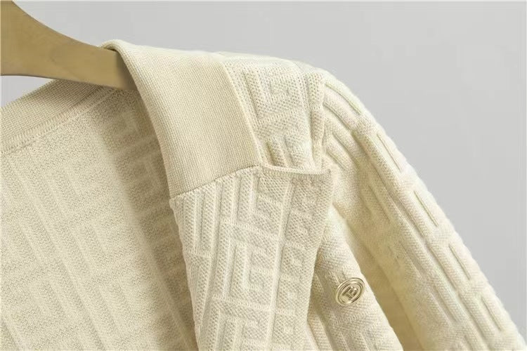 【outer】3色大きいラペルニットカーディガンF8230