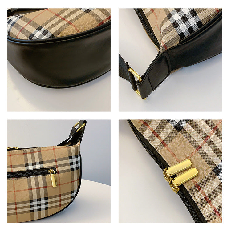 【小物】チェック柄ショルダーバッグ2サイズ選択可G23510
