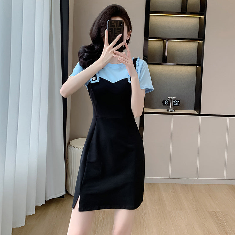 【dress】偽二つ切り替えカジュアルTシャツワンピースG21716