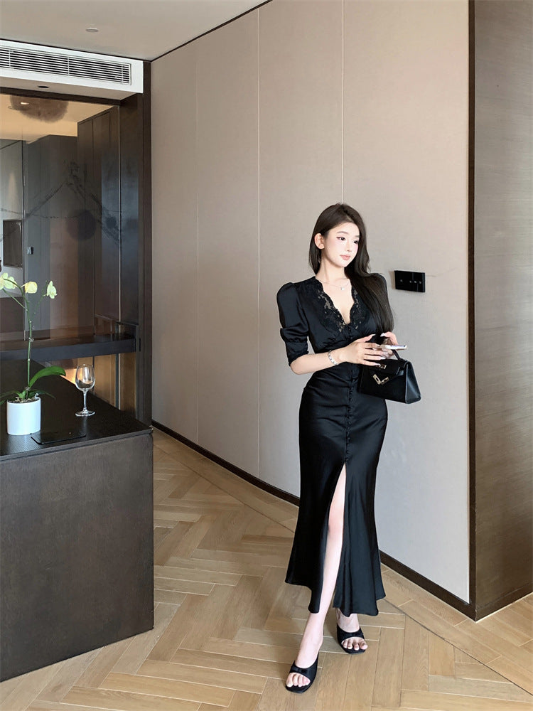 【dress】レーススリットデートワンピースG22107