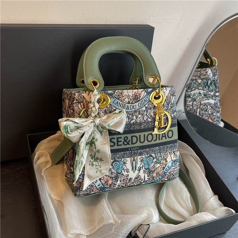 【小物】2way花柄バッグF7785