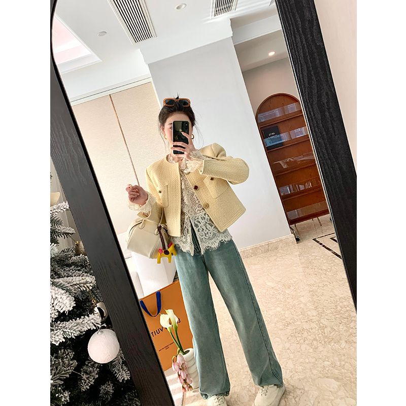 【tops】レース長袖ブラウスF8420