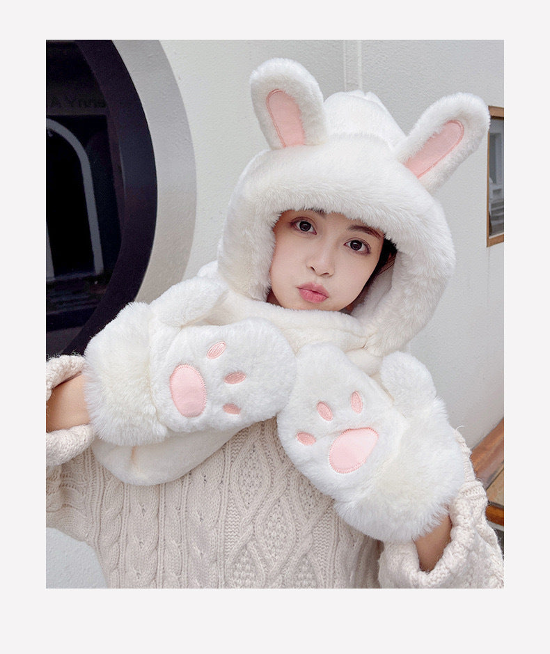 【小物】あったか一体化帽子F8312