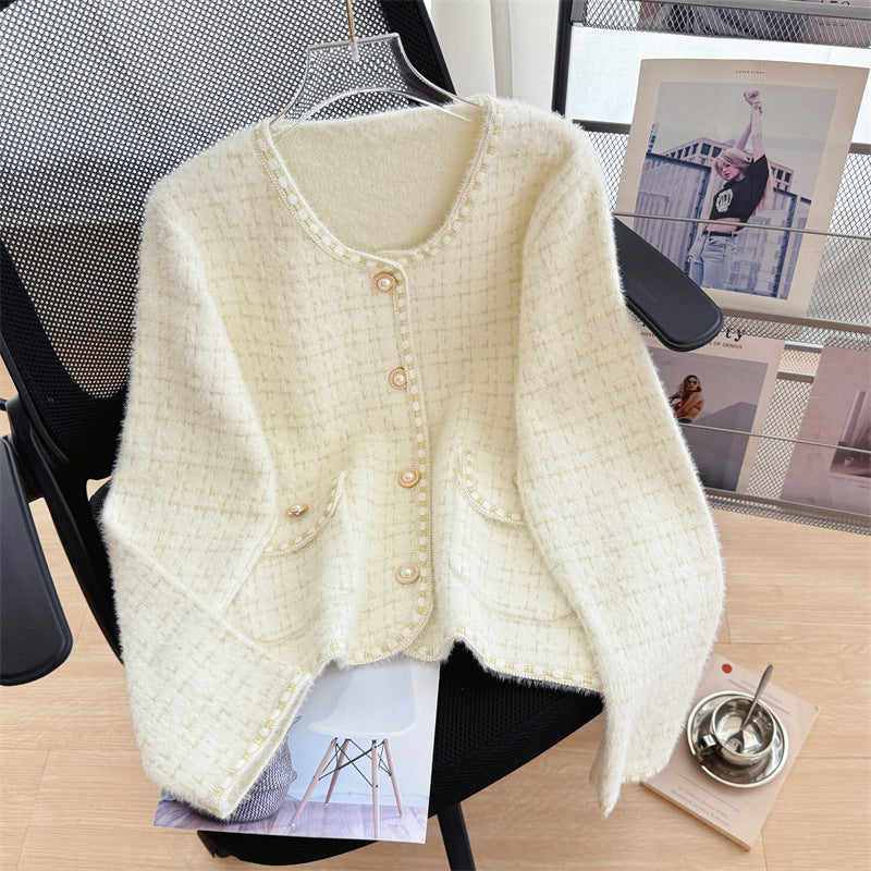 【outer】ラウンドネックニットカーディガンG23239