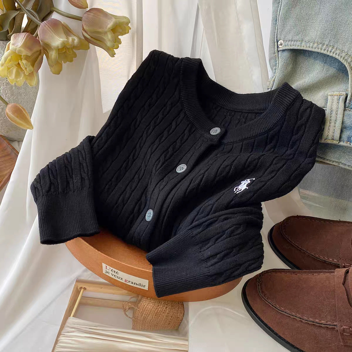 【outer】長袖ニットカーディガンF8217