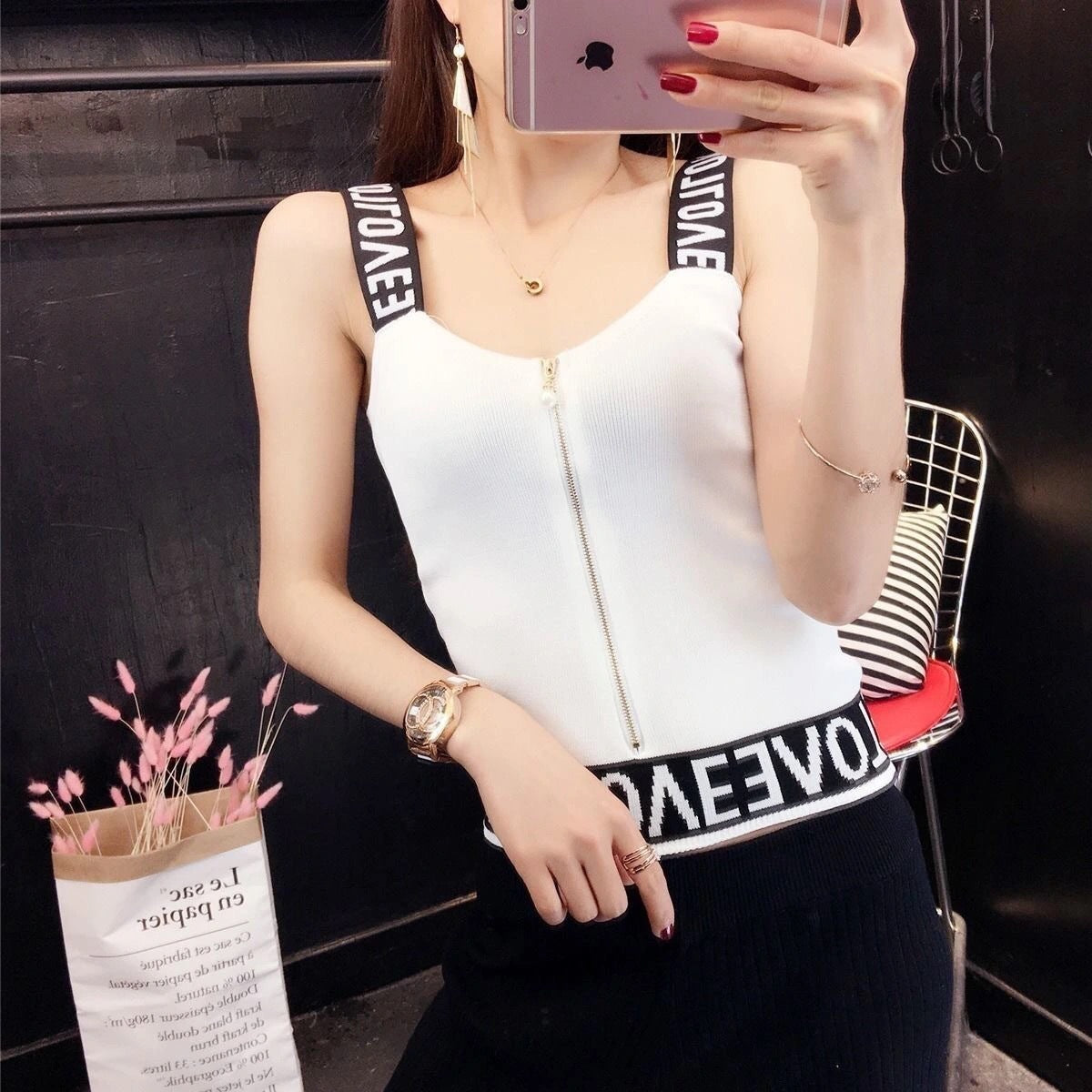 【tops】ニットキャミソールG22162