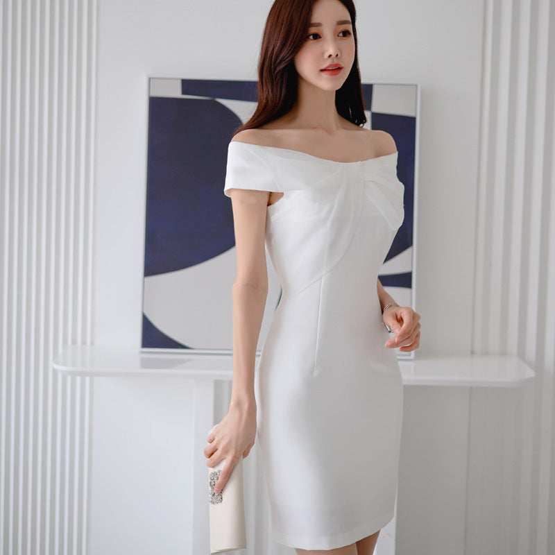 【dress】オフショルダーリボンデートワンピースG21671