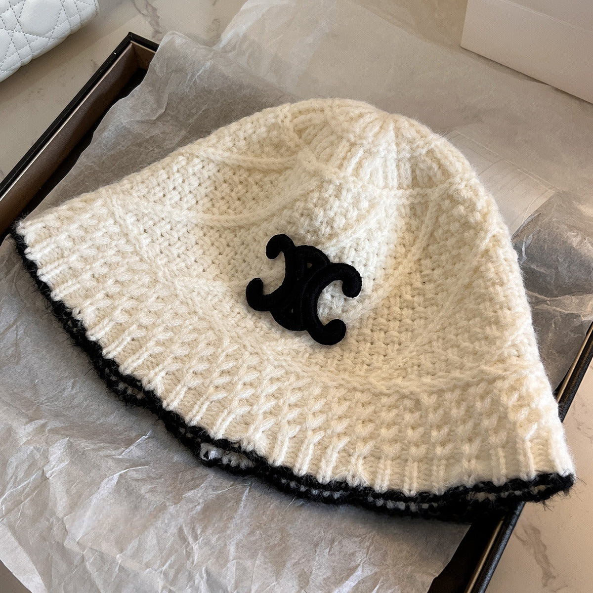 【小物】2色秋冬ニットサファリハットF8395