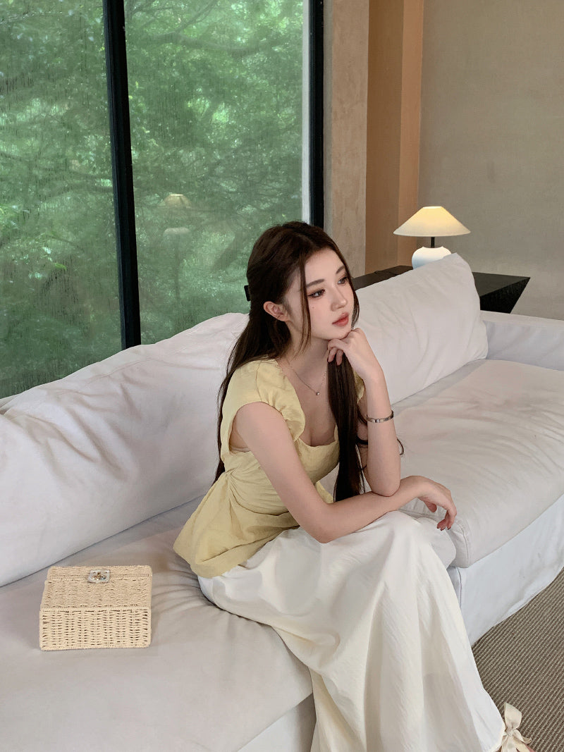 【tops】透かし彫りギャザーブラウスG22053