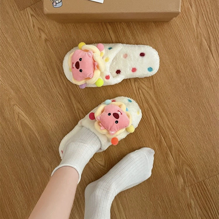【shoes】可愛いふわふわファースリッパF8456