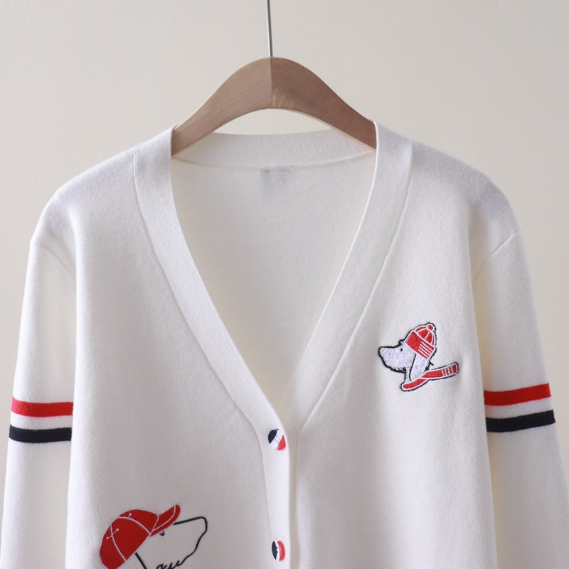 【outer】VネックニットカーディガンG23538