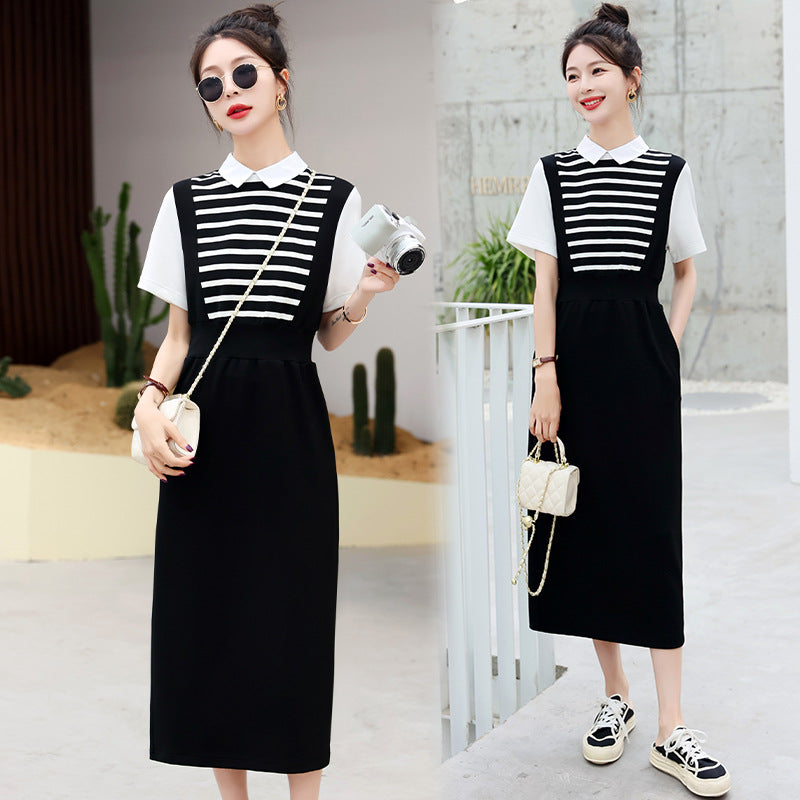 【dress】POLOネックカジュアルワンピースG21733