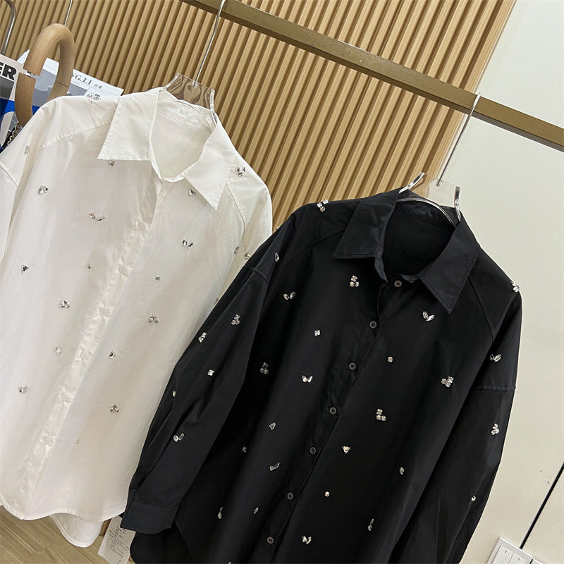 【tops】2色長袖キラキラブラウスF8022