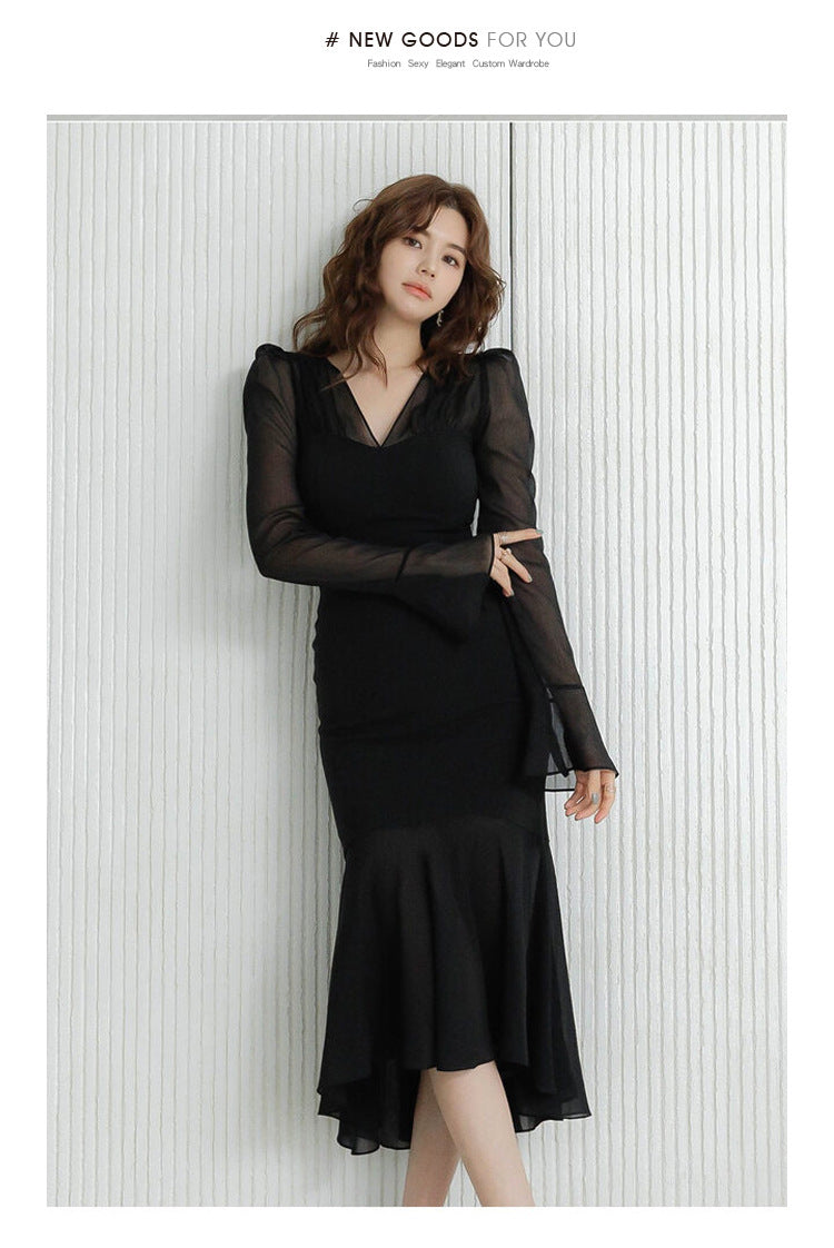 【dress】VネックフリルデートワンピースG22406