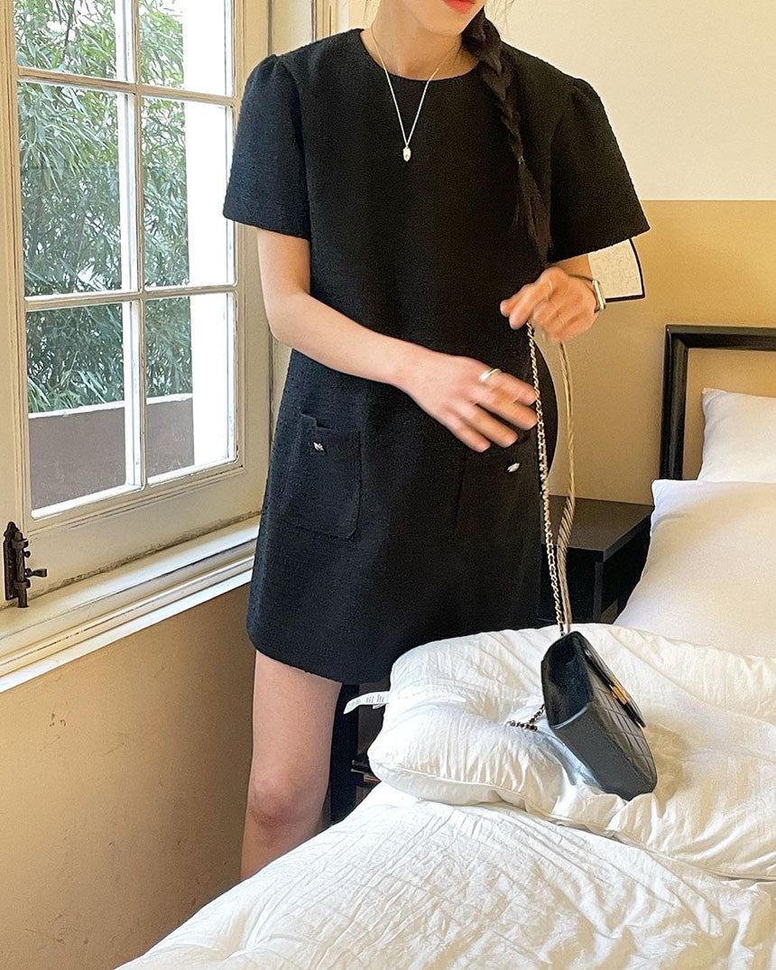 【dress】長袖ギャザーシャツワンピースF7907