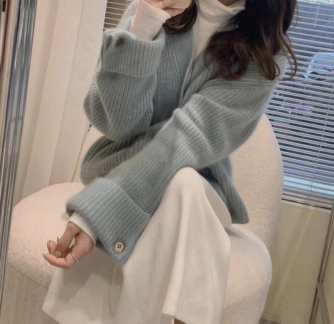 【outer】5色VネックニットカーディガンF8346