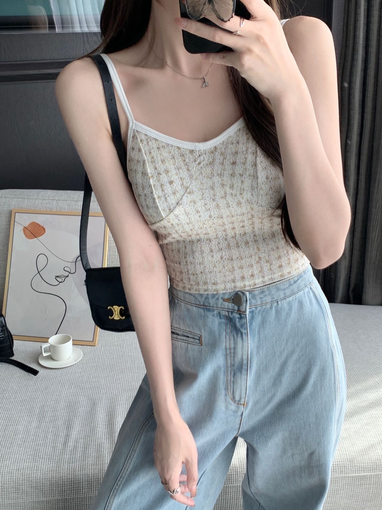 【tops】4色VネックタンクトップF7594