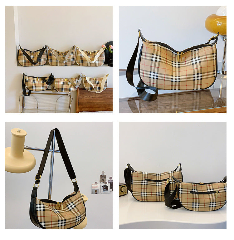 【小物】チェック柄ショルダーバッグ2サイズ選択可G23510
