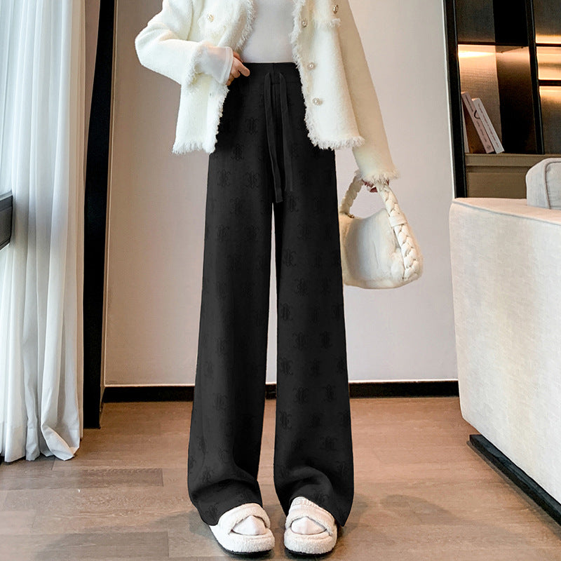 【bottoms】裏起毛ニットガウチョパンツG24497