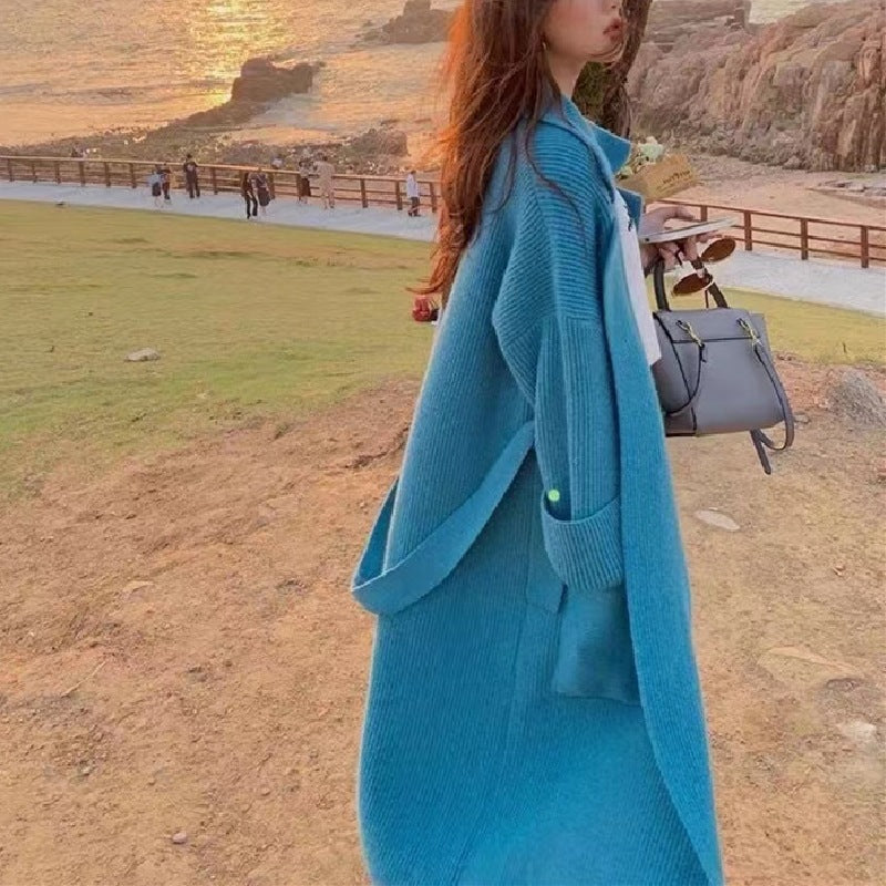 【outer】大きいラペルニットカーディガンF8323