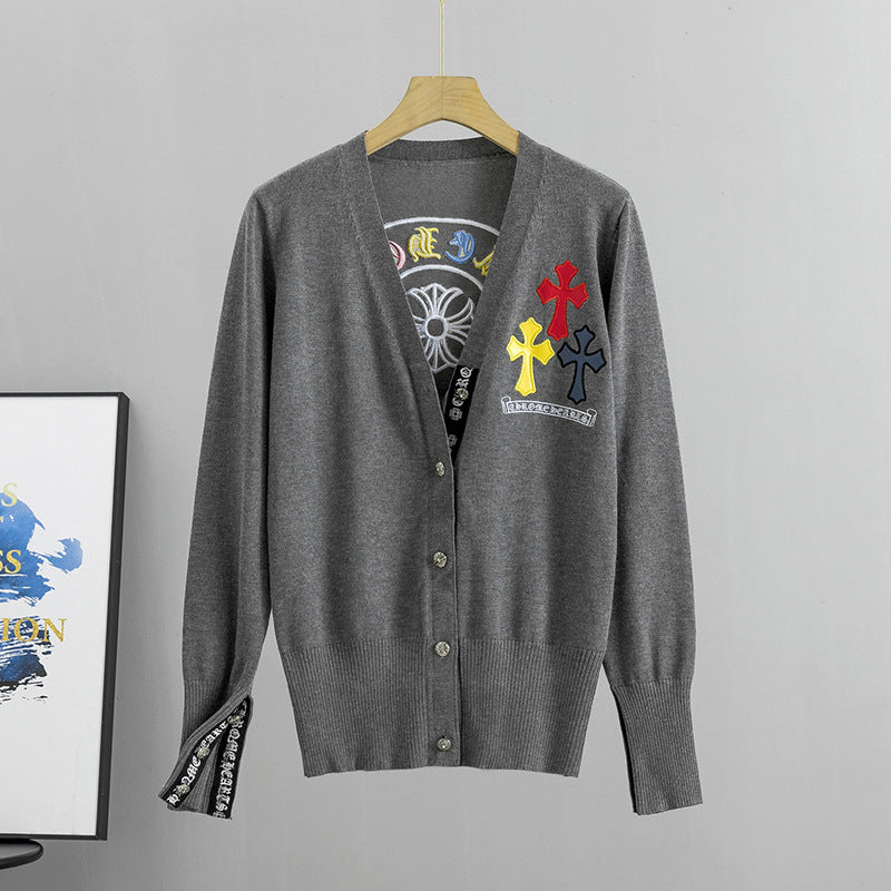 【outer】VネックニットカーディガンG23455