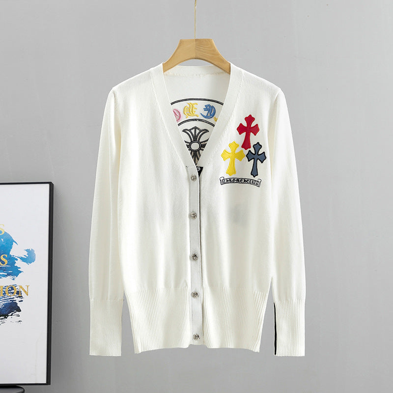 【outer】VネックニットカーディガンG23455