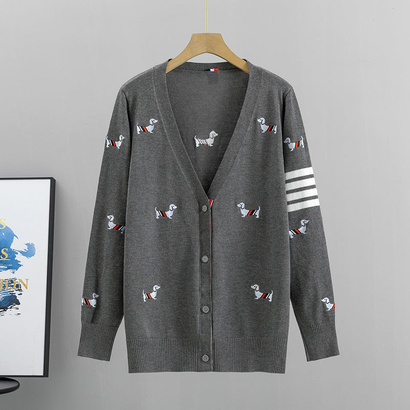 【outer】体型カバークニットカーディガンG23456