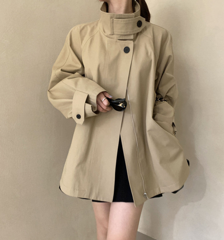 【outer】バンドカラーコートF8379