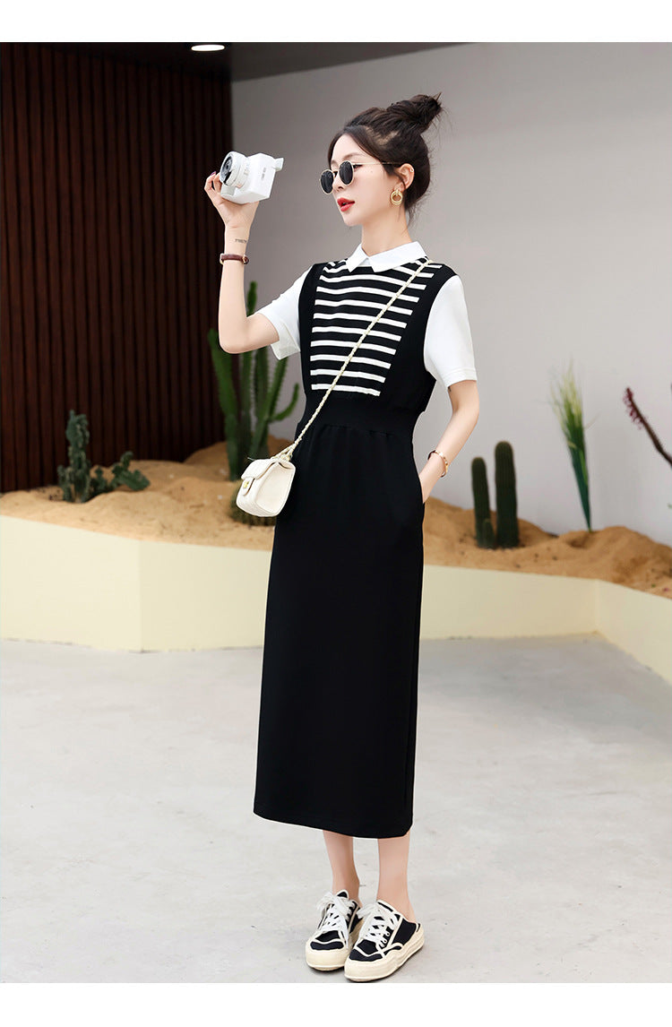 【dress】POLOネックカジュアルワンピースG21733