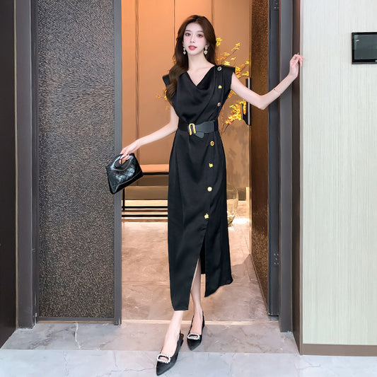 【dress】VネックノースリーブワンピースG22404