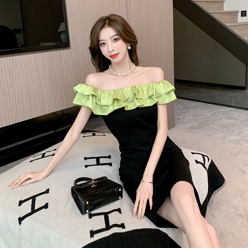 【dress】フリルオフショルダーデートワンピースG22543