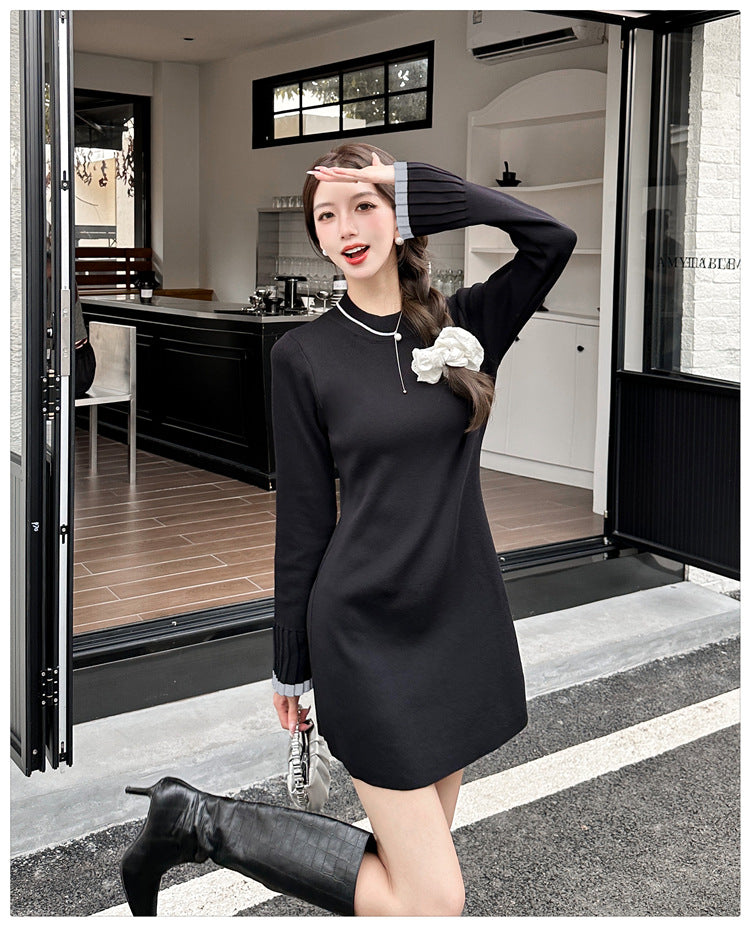 【dress】フレアスリーブニットワンピースG23288