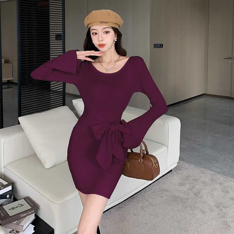 【dress】フレアスリーブ秋冬タイトワンピースG24377