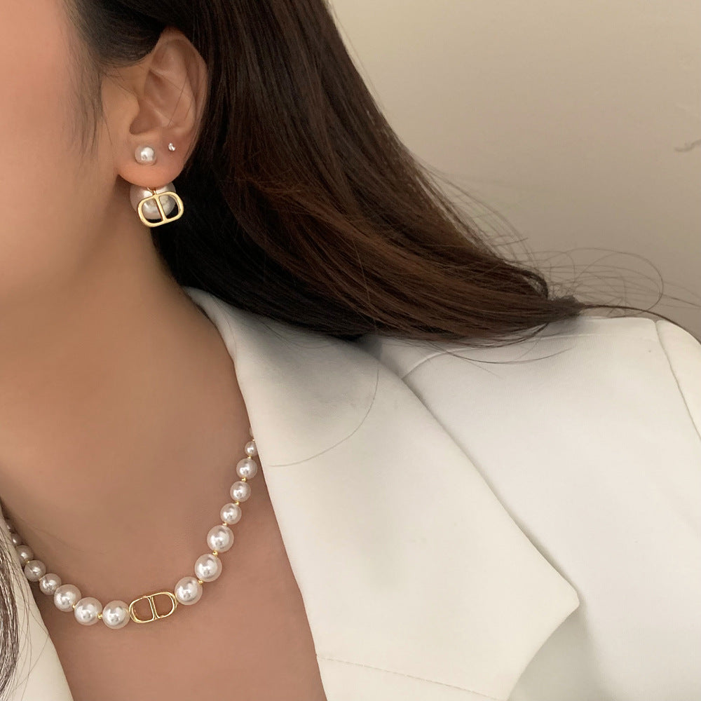 【小物】パールピアス+ネックレスジュエリーセットF8072