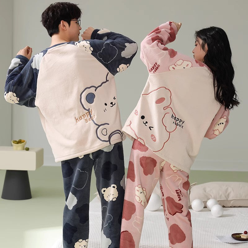 【ホーム・生活】カップルパジャマ上下セットルームウェアF8424