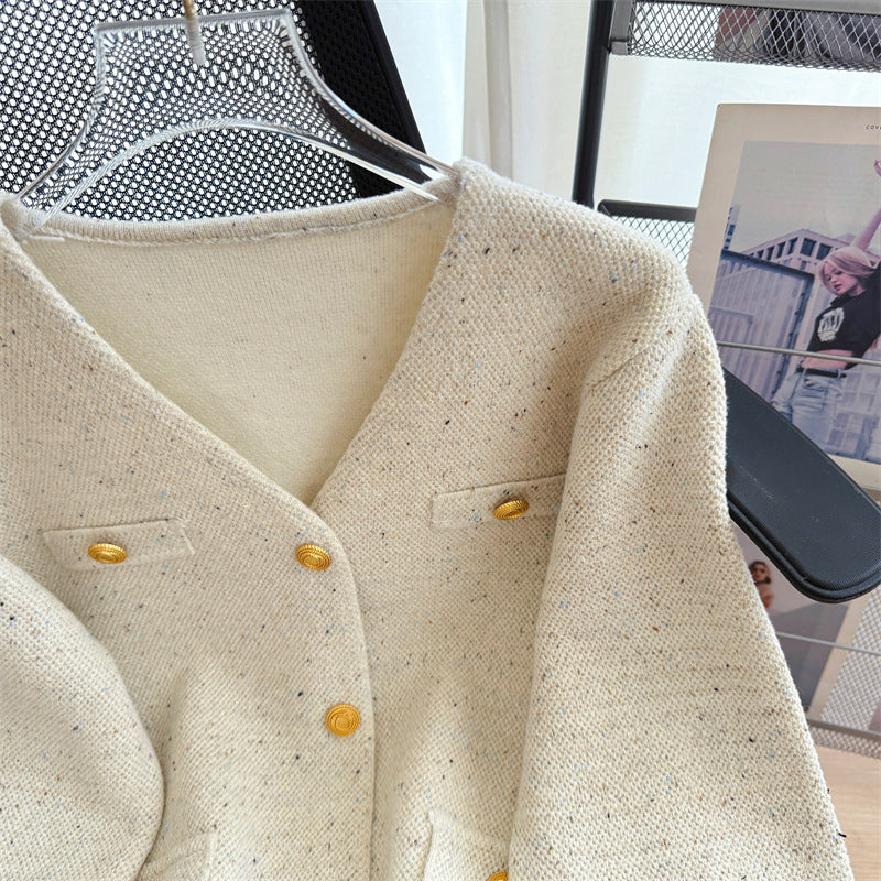 【outer】VネックニットカーディガンG23242