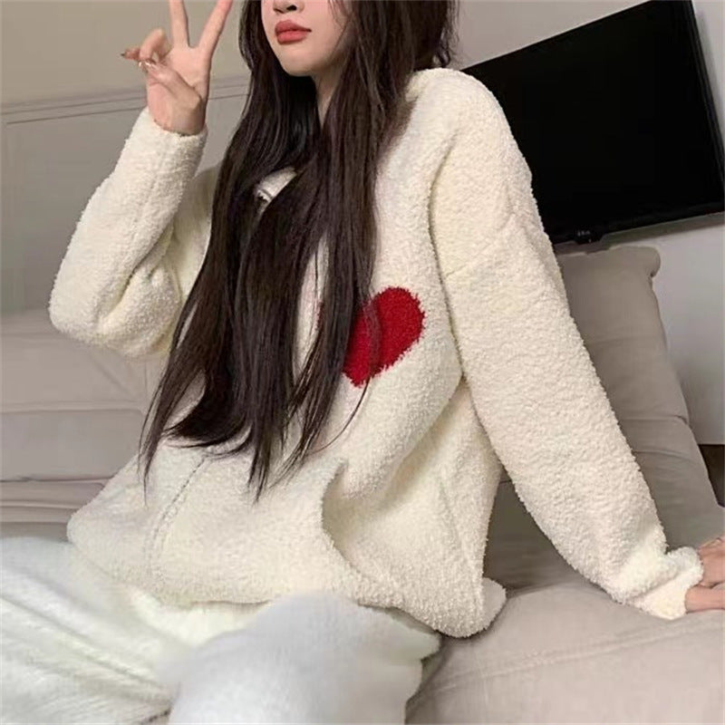 【outer】フード付きニットカーディガンG24487