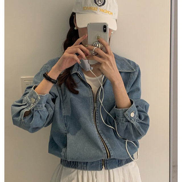 【outer】ファスナー長袖デニムアウターG23274