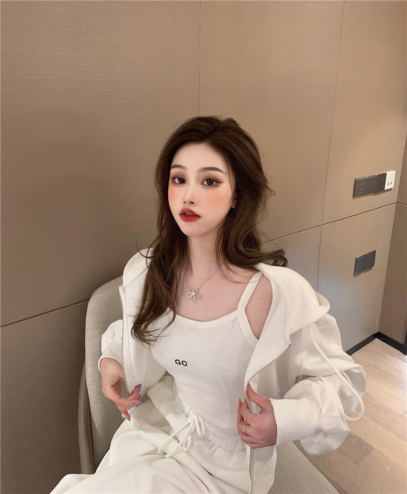 【set】カジュアルアウター+キャミソール+パンツ3点セットF8280