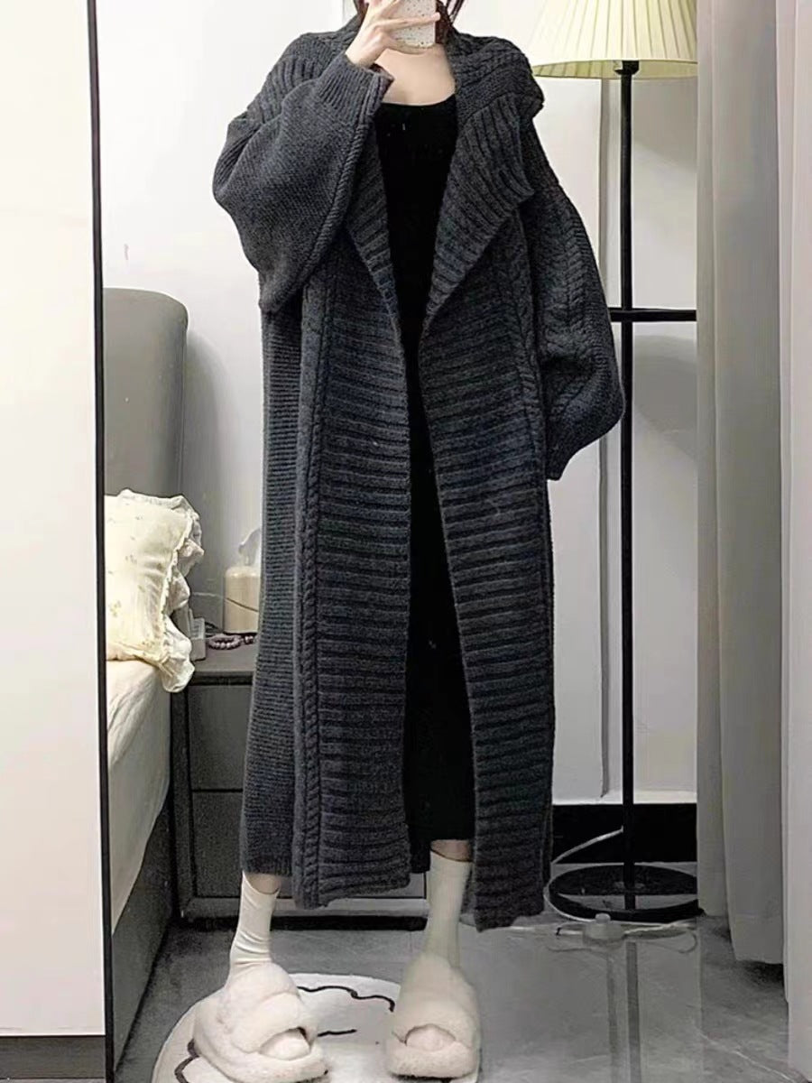 【outer】長袖ロング丈ニットカーディガンF8348