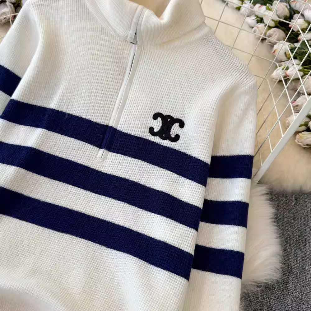 【set】ジップアップハイネックセーター K0131