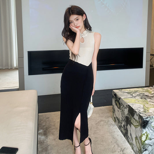 【dress】スリットタイトニットワンピースG21829