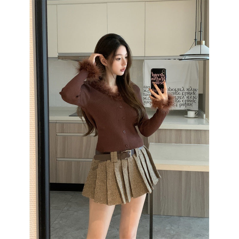 【tops】Vネック長袖ニットセーターG23836