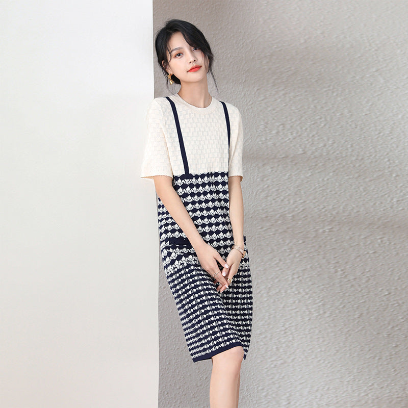 【dress】デザインニットワンピースG21722