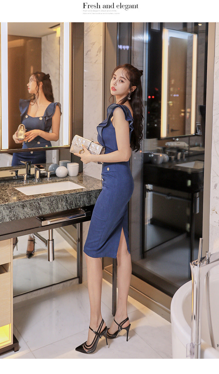 【dress】ノースリーブフリルフォーマルワンピースG21672